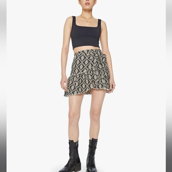 MOTHER The Minx Mini Wrap Skirt in Like Sugar Jacquard - Picture 1 of 5